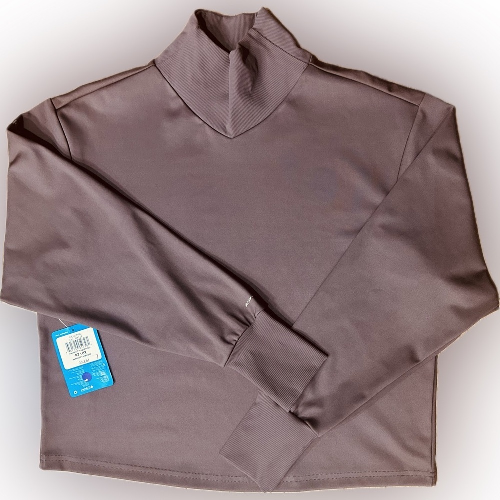 NWT Columbia SZ XS brown mock-neck sweatshirt with “Omni-wick”/bust 40.5”-48”